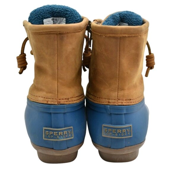 SPERRY Women's Saltwater Petrol Tan & Blue Duck Boots 6 M Rubber Rain Boots - Picture 5 of 7